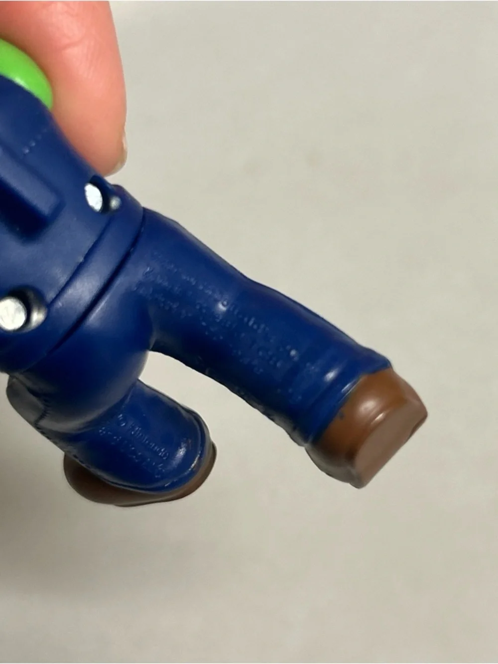 Nintendo Green and Blue Plumber Action Figure with Yellow Accessory